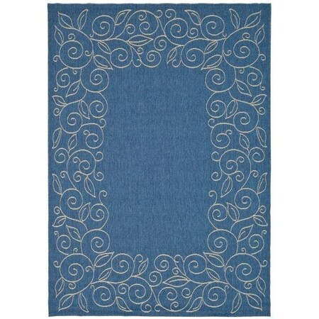 Safavieh 4 Ft. X 5 Ft. -7 In. Small Rectangle Indoor-Outdoor Courtyard- Blue And Ivory- Machine Made Rug CY5139C-4